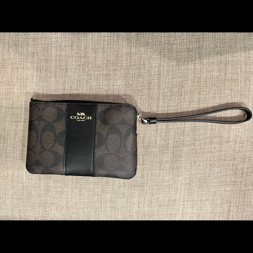 Brown/Black Coach Wristlet